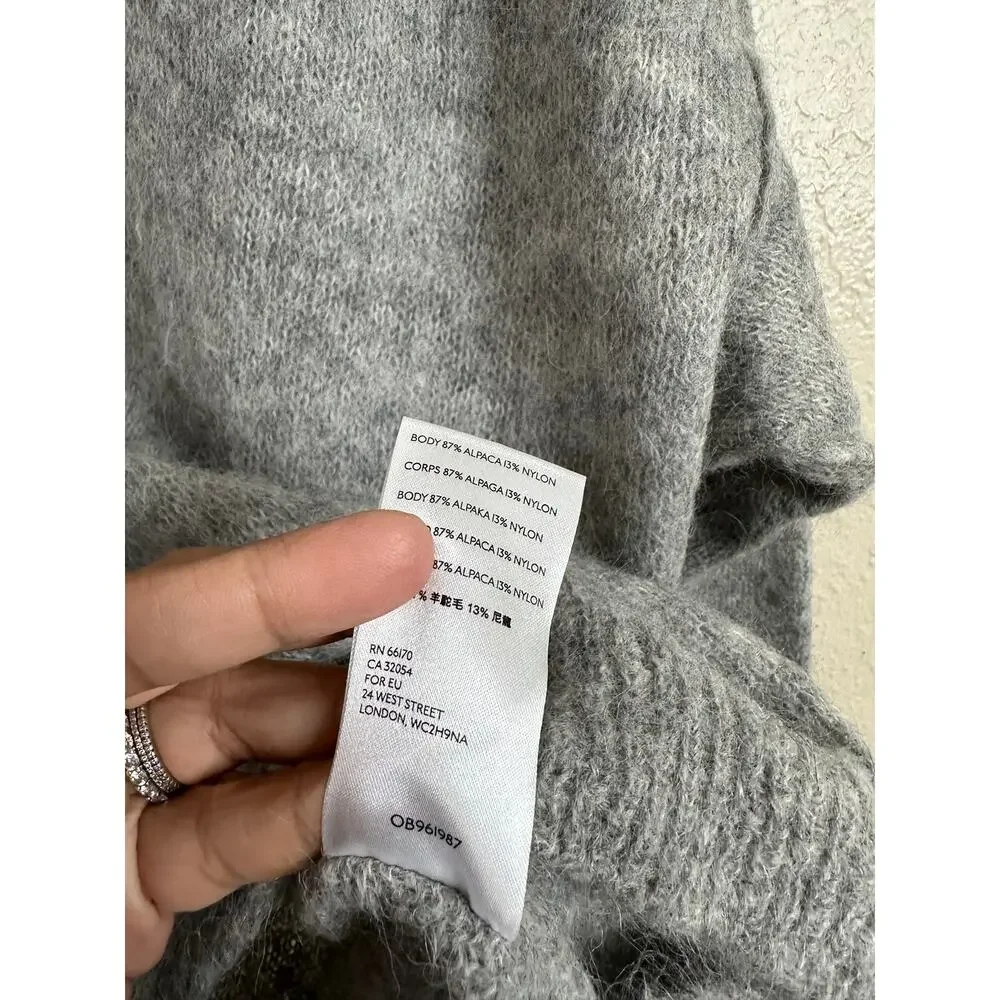 Free People Angelic Pullover in Heather Gray Alpaca Blend Womans XS